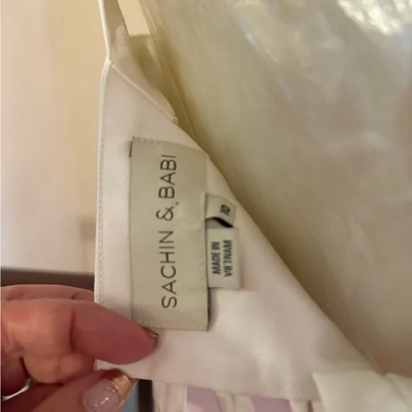 Anthropologie Sachin & Babi Sierra V-Neck Cutout Satin Midi dress, Size 10 NWT - Picture 9 of 13